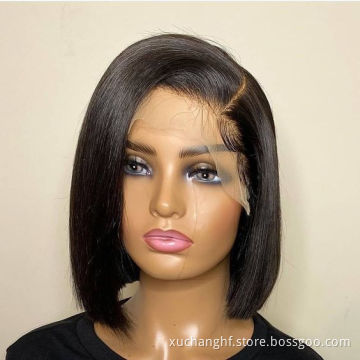 Factory Natural Color Frontal Lace Wig Raw Human Hair Lace Front Bob Wig Human Hair With Baby Hair Lace Wigs For Women